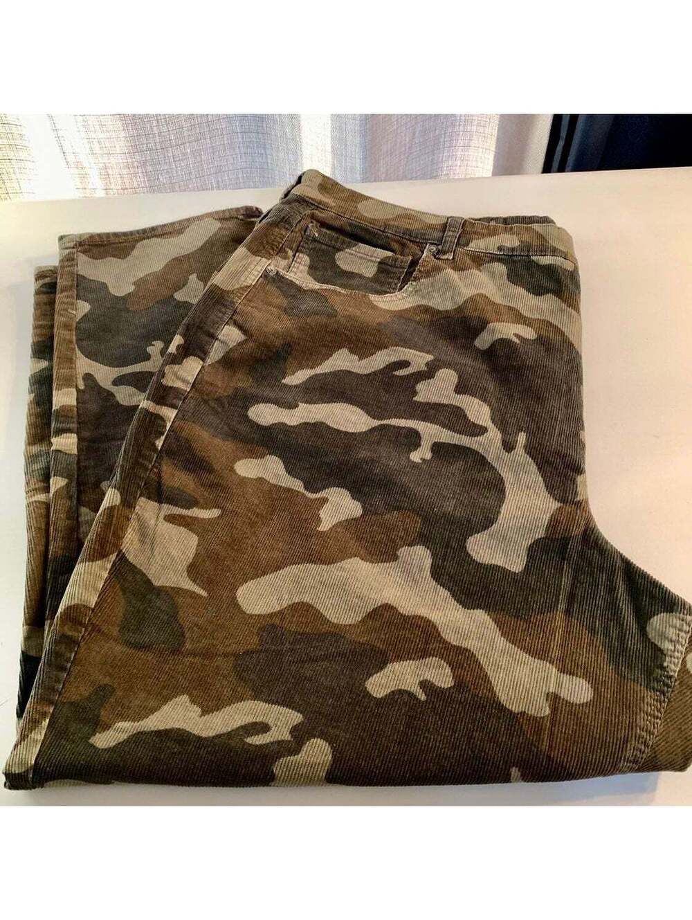 American Eagle Women's Plus Size 24 High Waist Corduroy Camo Mom Jeans - New w/ - Picture 9 of 11